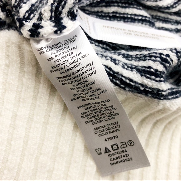 Navy and Ivory Microstripe Boatneck Sweater Tunic - Picture 4 of 5